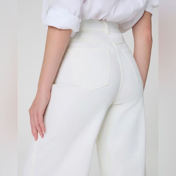 NEW SPANXshape EveryWear Wide Leg Jeans in Chalk Shaping Office Career Size 3X - Picture 6 of 13